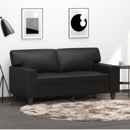 Gossi canapea cu 2 locuri, negru, 120 cm, piele ecologica