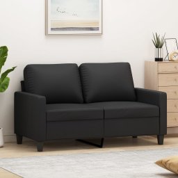 Gossi canapea cu 2 locuri, negru, 120 cm, piele ecologica