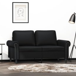 Gossi canapea cu 2 locuri, negru, 120 cm, piele ecologica