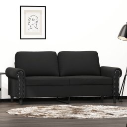Gossi canapea cu 2 locuri, negru, 140 cm, catifea
