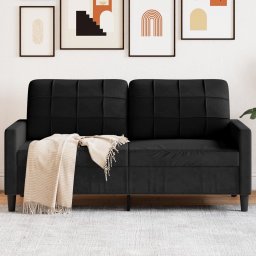 Gossi canapea cu 2 locuri, negru, 140 cm, catifea