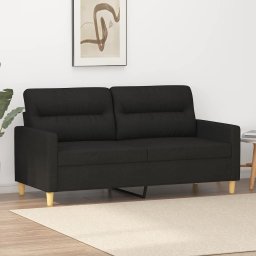 Gossi canapea cu 2 locuri, negru, 140 cm, material textil