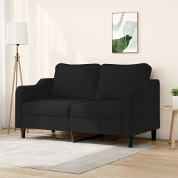Gossi canapea cu 2 locuri, negru, 140 cm, material textil