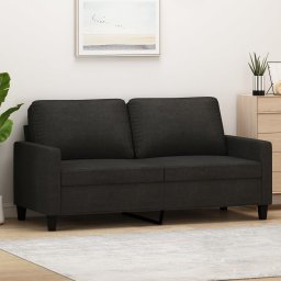 Gossi canapea cu 2 locuri, negru, 140 cm, material textil