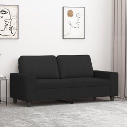 Gossi canapea cu 2 locuri, negru, 140 cm, material textil
