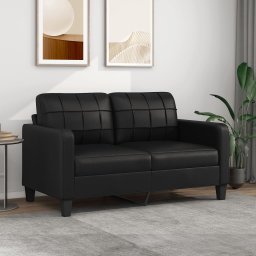 Gossi canapea cu 2 locuri, negru, 140 cm, piele ecologica