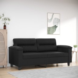 Gossi canapea cu 2 locuri, negru, 140 cm, piele ecologica
