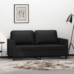 Gossi canapea cu 2 locuri, negru, 140 cm, piele ecologica