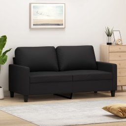 Gossi canapea cu 2 locuri, negru, 140 cm, piele ecologica