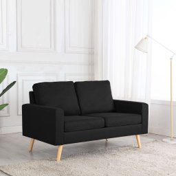 Gossi canapea cu 2 locuri, negru, material textil