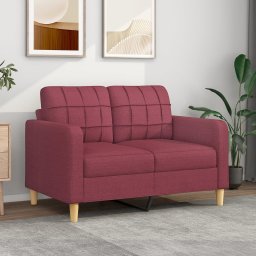 Gossi canapea cu 2 locuri, rosu vin, 120 cm, material textil