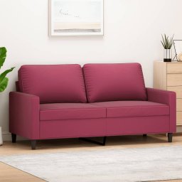 Gossi canapea cu 2 locuri, rosu vin, 140 cm, catifea