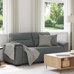 Gossi canapea cu 2 locuri, tesatura gri inchis, 140 cm