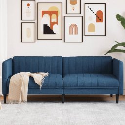 Gossi canapea cu 3 locuri, albastru, material textil