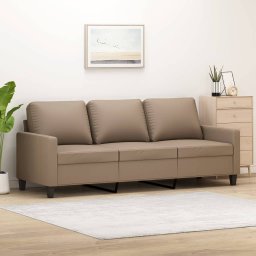 Gossi canapea cu 3 locuri, cappuccino, 180 cm, piele ecologica