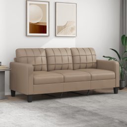 Gossi canapea cu 3 locuri, cappuccino, 180 cm, piele ecologica