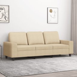 Gossi canapea cu 3 locuri, crem, 180 cm, material textil