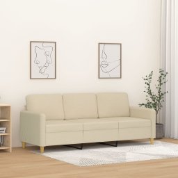 Gossi canapea cu 3 locuri, crem, 180 cm, material textil