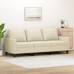 Gossi canapea cu 3 locuri, crem, 180 cm, piele ecologica
