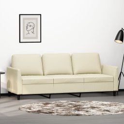 Gossi canapea cu 3 locuri, crem, 180 cm, piele ecologica
