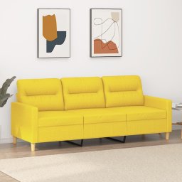 Gossi canapea cu 3 locuri, galben deschis, 180 cm, material textil