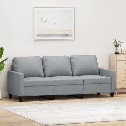 Gossi canapea cu 3 locuri, gri deschis, material 180cm textil