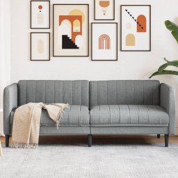Gossi canapea cu 3 locuri, gri deschis, material textil
