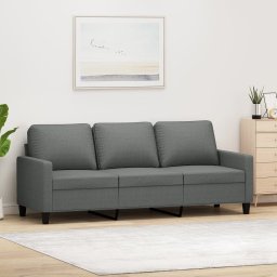 Gossi canapea cu 3 locuri, gri inchis, 180 cm, material textil