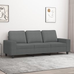 Gossi canapea cu 3 locuri, gri inchis, 180 cm, material textil
