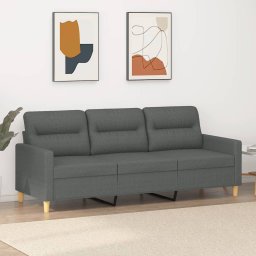 Gossi canapea cu 3 locuri, gri inchis, 180 cm, material textil