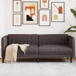 Gossi canapea cu 3 locuri, maro inchis, material textil
