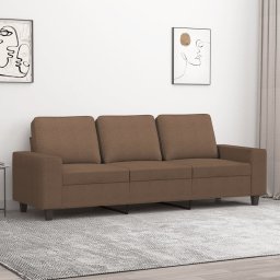 Gossi canapea cu 3 locuri, maro, 180 cm, material textil