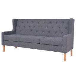 Gossi canapea cu 3 locuri, material textil, gri