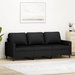 Gossi canapea cu 3 locuri, negru, 180 cm, catifea