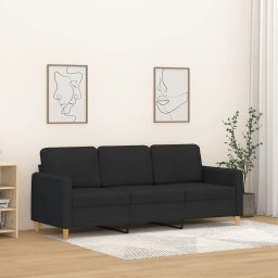 Gossi canapea cu 3 locuri, negru, 180 cm, material textil