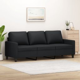 Gossi canapea cu 3 locuri, negru, 180 cm, piele ecologica