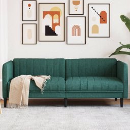 Gossi canapea cu 3 locuri, verde inchis, material textil