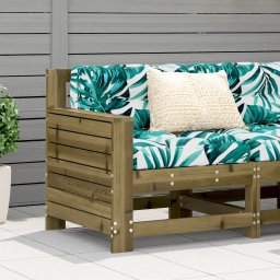 Gossi canapea cu cotiera de gradina, 69x62x70,5 cm, lemn pin tratat