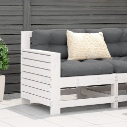 Gossi canapea cu cotiera de gradina, alb, 69x62x70,5cm lemn masiv pin