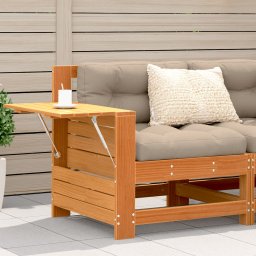 Gossi canapea cu cotiera de gradina, cu masa laterala, lemn masiv pin
