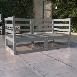 Gossi canapea de gradina cu 2 locuri, gri, lemn masiv de pin