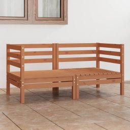 Gossi canapea de gradina cu 2 locuri, maro miere, lemn masiv de pin