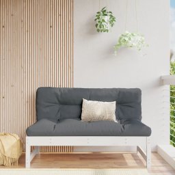 Gossi canapea de mijloc de gradina, alb, 120x80 cm, lemn masiv pin