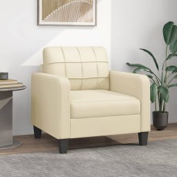 Gossi canapea de o persoana, crem, 60 cm, piele ecologica
