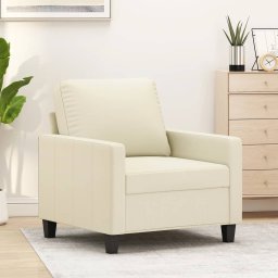 Gossi canapea de o persoana, crem, 60 cm, piele ecologica