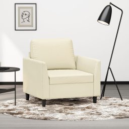Gossi canapea de o persoana, crem, 60 cm, piele ecologica