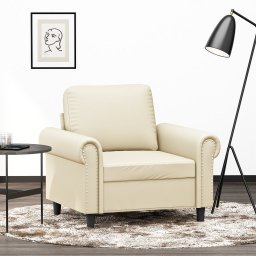Gossi canapea de o persoana, crem, 60 cm, piele ecologica