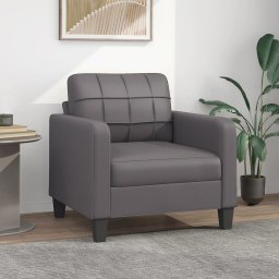 Gossi canapea de o persoana, gri, 60 cm, piele ecologica