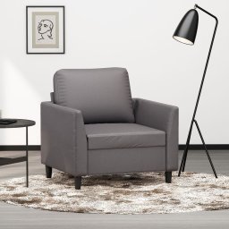 Gossi canapea de o persoana, gri, 60 cm, piele ecologica