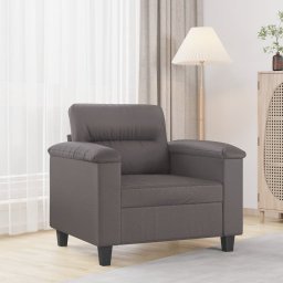 Gossi canapea de o persoana, gri, 60 cm, piele ecologica